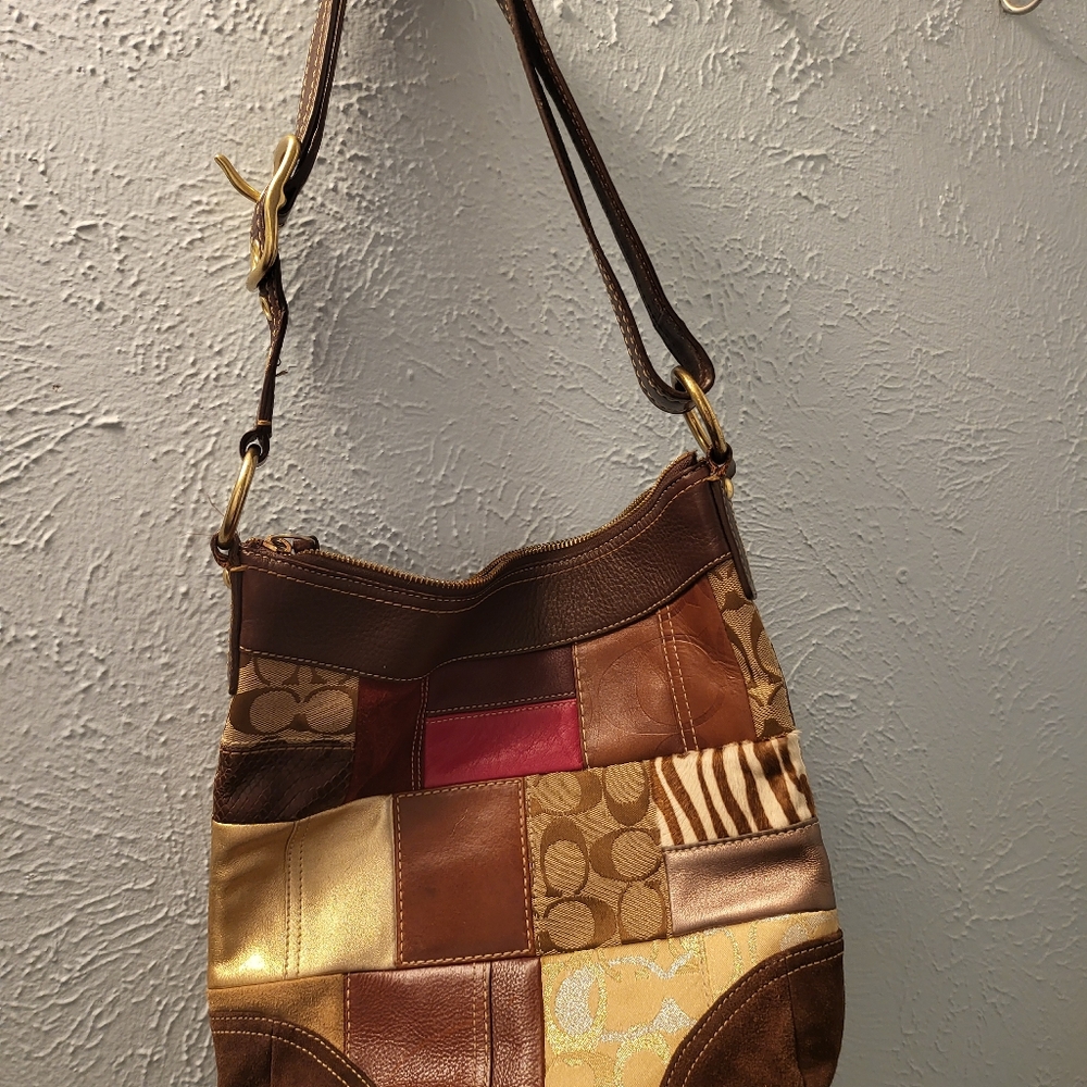 Coach Signature Patchwork Multicolored Bag Purse
